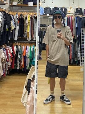 「アイテム（サングラス）」を使った、endyさん（メンズ・173cm）の夏コーディネート