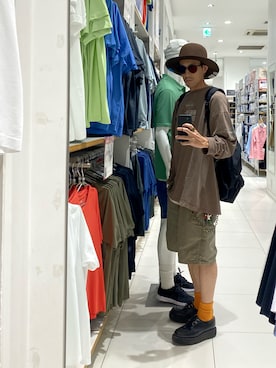 「CA4LA（カシラ）のアイテム（帽子）」を使った、endyさん（メンズ・173cm）の夏コーディネート
