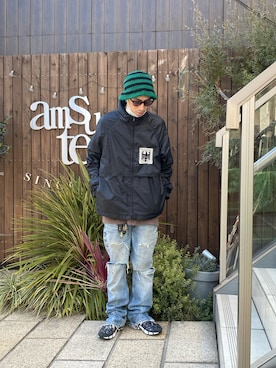 「Eddie Bauer（エディーバウアー）のアイテム（ナイロンジャケット）」を使った、endyさん（メンズ・173cm）の冬コーディネート