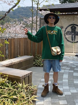 「CA4LA（カシラ）のアイテム」を使った、endyさん（メンズ・173cm）の春コーディネート