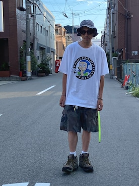 「MERRELL（メレル）のアイテム」を使った、endyさん（メンズ・173cm）の夏コーディネート