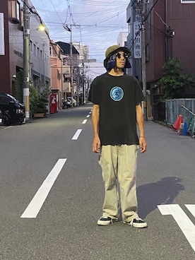 「アイテム（バンダナ/スカーフ）」を使った、endyさん（メンズ・173cm）の夏コーディネート