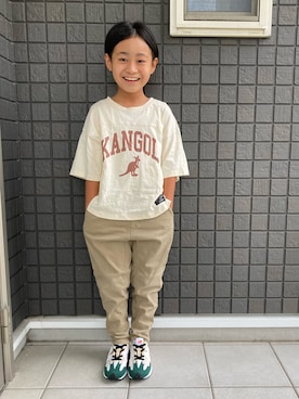 「KANGOL KIDS（カンゴールキッズ）のアイテム」を使った、☁︎•ꇵ͒•`s☺︎+sa*॰¨̮さん（キッズ・122cm）の秋コーディネート