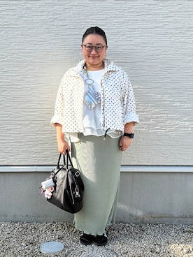 「アイテム（ポーチ）」を使った、☁︎•ꇵ͒•`s☺︎+sa*॰¨̮さん（レディース・155cm）の春コーディネート