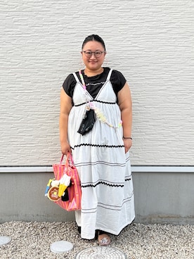 「アイテム（ワンピース）」を使った、☁︎•ꇵ͒•`s☺︎+sa*॰¨̮さん（レディース・155cm）の夏コーディネート