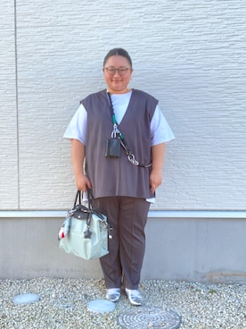 「アイテム（ピアス（両耳用））」を使った、☁︎•ꇵ͒•`s☺︎+sa*॰¨̮さん（レディース・155cm）の秋コーディネート