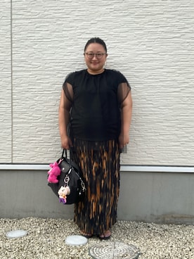 「アイテム（シュシュ）」を使った、☁︎•ꇵ͒•`s☺︎+sa*॰¨̮さん（レディース・155cm）の秋コーディネート