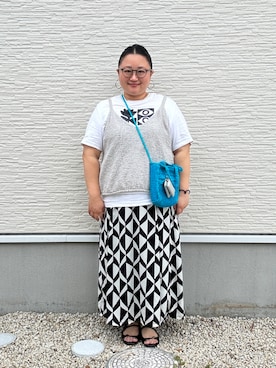 「NIKE（ナイキ）のアイテム（トップス）」を使った、☁︎•ꇵ͒•`s☺︎+sa*॰¨̮さん（レディース・155cm）の夏コーディネート