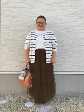 「アイテム（シュシュ）」を使った、☁︎•ꇵ͒•`s☺︎+sa*॰¨̮さん（レディース・155cm）の秋コーディネート