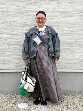 「アイテム（ポーチ）」を使った、☁︎•ꇵ͒•`s☺︎+sa*॰¨̮さん（レディース・155cm）の春コーディネート