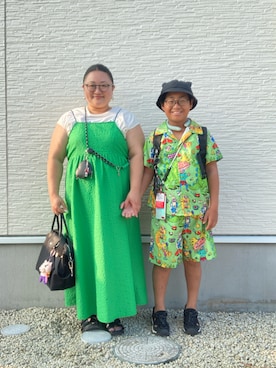 「アイテム（ピアス（両耳用））」を使った、☁︎•ꇵ͒•`s☺︎+sa*॰¨̮さん（レディース・155cm）の夏コーディネート
