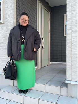 「リブハイネックT」｜☁︎•ꇵ͒•`s☺︎+sa*॰¨̮さん（レディース・155cm）の冬コーディネート