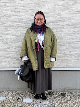 ☁︎•ꇵ͒•`s☺︎+sa*॰¨̮さん（レディース・155cm）の冬コーディネート