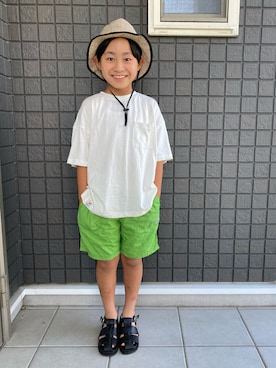 「アイテム（サンダル）」を使った、☁︎•ꇵ͒•`s☺︎+sa*॰¨̮さん（キッズ・121cm）の夏コーディネート
