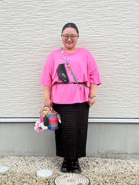 「アイテム（シュシュ）」を使った、☁︎•ꇵ͒•`s☺︎+sa*॰¨̮さん（レディース・155cm）の秋コーディネート