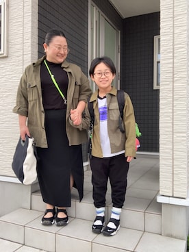 「JUNOAH（ジュノア）のアイテム（カバーオール）」を使った、☁︎•ꇵ͒•`s☺︎+sa*॰¨̮さん（レディース・155cm）の春コーディネート