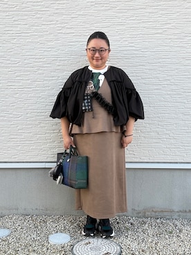 「アイテム（シュシュ）」を使った、☁︎•ꇵ͒•`s☺︎+sa*॰¨̮さん（レディース・155cm）の秋コーディネート