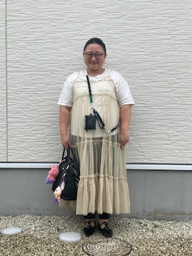 「アイテム（シュシュ）」を使った、☁︎•ꇵ͒•`s☺︎+sa*॰¨̮さん（レディース・155cm）の秋コーディネート
