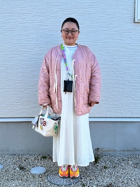 「アイテム（その他アウター）」を使った、☁︎•ꇵ͒•`s☺︎+sa*॰¨̮さん（レディース・155cm）の春コーディネート