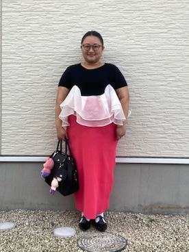 「アイテム（シュシュ）」を使った、☁︎•ꇵ͒•`s☺︎+sa*॰¨̮さん（レディース・155cm）の秋コーディネート