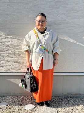 「アイテム（スカート）」を使った、☁︎•ꇵ͒•`s☺︎+sa*॰¨̮さん（レディース・155cm）の春コーディネート