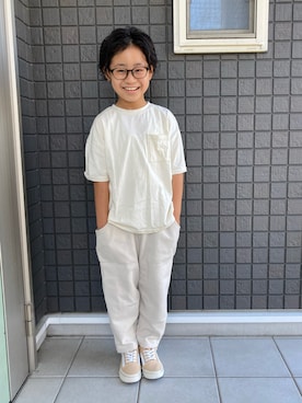 「赤い靴下」｜☁︎•ꇵ͒•`s☺︎+sa*॰¨̮さん（キッズ・128cm）の春コーディネート