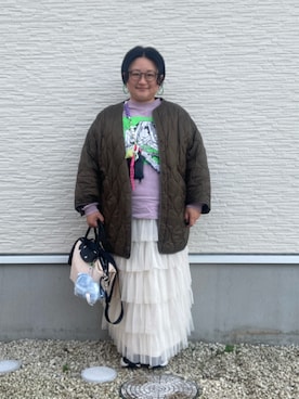 「アイテム（トートバッグ）」を使った、☁︎•ꇵ͒•`s☺︎+sa*॰¨̮さん（レディース・155cm）の秋コーディネート