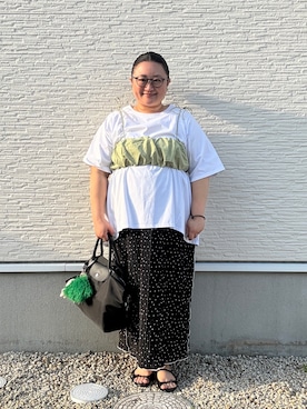 「アイテム（シュシュ）」を使った、☁︎•ꇵ͒•`s☺︎+sa*॰¨̮さん（レディース・155cm）の春コーディネート