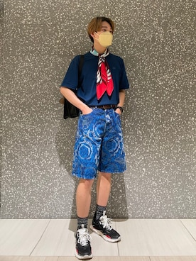 「VERSACE（ヴェルサーチ）のアイテム（パンツ）」を使った、Keikiさん（メンズ・175cm）の夏コーディネート
