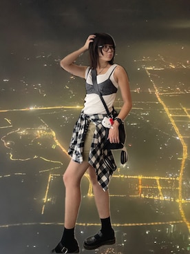 「アイテム（その他トップス）」を使った、あめちゃぷす。さん（レディース・161cm）の秋コーディネート