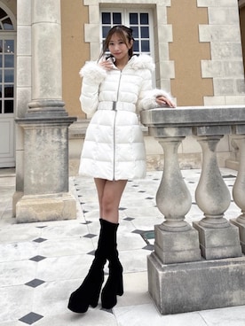 「RESEXXY（リゼクシー）のソフトリボンビッグバレッタ（バレッタ/ヘアクリップ、ブラック系）」を使った、yunaさん（レディース・161cm）の秋コーディネート