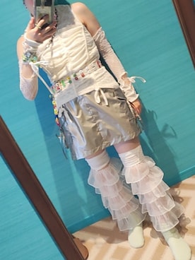 「アイテム（スカート、シルバー系）」を使った、低身長〜どっカニ🦀〜bun44maroさん（レディース・150cm）の秋コーディネート