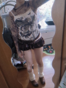 「靴下屋（クツシタヤ）のアイテム（ソックス/靴下）」を使った、低身長〜どっカニ🦀〜bun44maroさん（レディース・150cm）の秋コーディネート