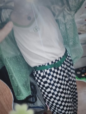 「アイテム（ネックレス、グリーン系）」を使った、低身長〜どっカニ🦀〜bun44maroさん（レディース・150cm）の秋コーディネート