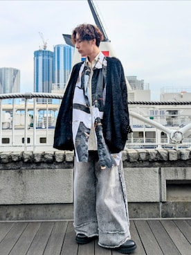 「アイテム（ピアス（片耳用））」を使った、あずきたぬきさん（メンズ・173cm）の秋コーディネート