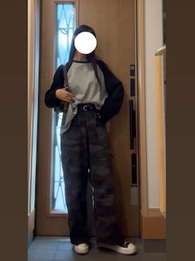 「アイテム（カーゴパンツ）」を使った、mini_hanaさん（レディース・168cm）の秋コーディネート