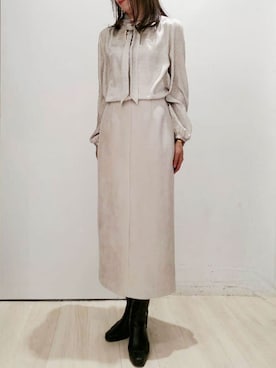 「ボウタイ」｜OFUON le MKさん（レディース・164cm）の秋コーディネート