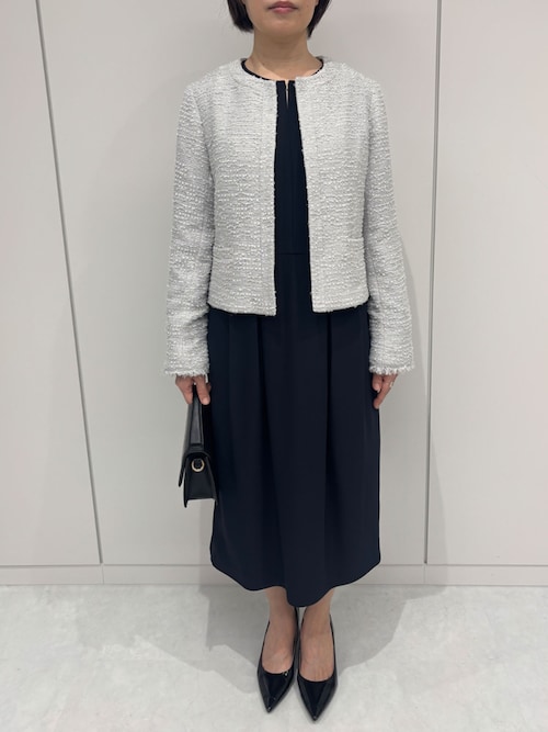 セットアップ対応]ツイードノーカラージャケット/WEB限定（ノーカラー