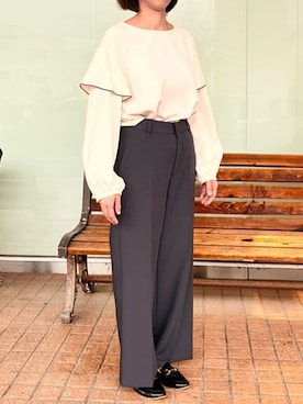 「ブラウスコーデ」｜OFUON le MKさん（レディース・157cm）の秋コーディネート