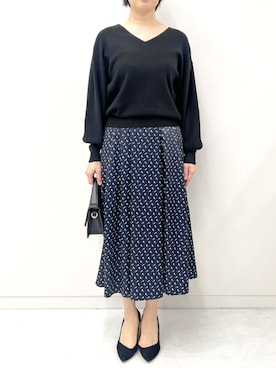 「黒ニット」｜OFUON le MKさん（レディース・158cm）の秋コーディネート