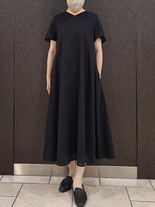キーネックシアーワンピース/洗濯機で洗える/WEB限定サイズあり