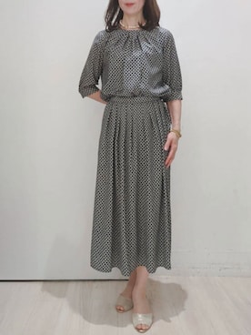 「幾何学柄」｜OFUON le MKさん（レディース・164cm）の春コーディネート
