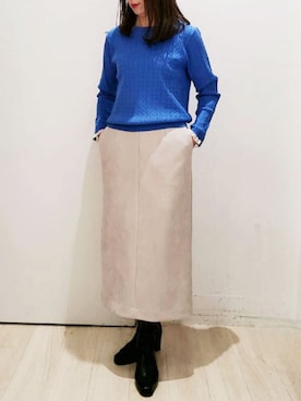 「ブルー x ホワイト」｜OFUON le MKさん（レディース・164cm）の秋コーディネート