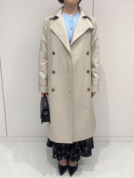 「オフィススタイル」｜「アイテム（トレンチコート）」を使った、OFUON le MKさん（レディース・158cm）の冬コーディネート