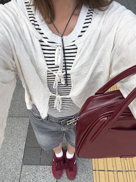 「GU（ジーユー）のアイテム（スニーカー）」を使った、河合ゆめさん（レディース・156cm）の秋コーディネート