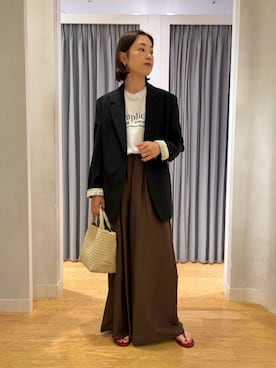 「DES PRES（デ・プレ）のアイテム」を使った、YamagiwaTOMORROWLANDさん（レディース・158cm）の夏コーディネート