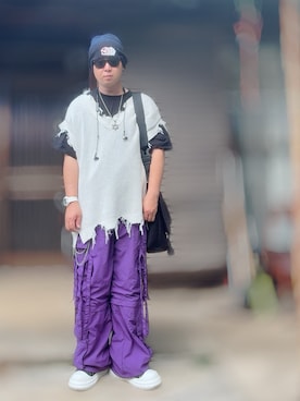 「ADRER（アドラー）のアイテム（バッグ）」を使った、hyperpoploveさん（メンズ・178cm）の夏コーディネート