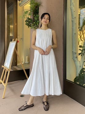 「three dots（スリードッツ）のアイテム」を使った、three dots Officialさん（レディース・168cm）の夏コーディネート