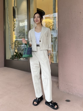 「three dots（スリードッツ）のアイテム」を使った、three dots Officialさん（レディース・168cm）の春コーディネート