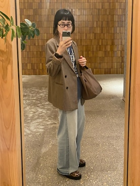 「アイテム（テーラードジャケット）」を使った、hkmdさん（レディース・173cm）の秋コーディネート